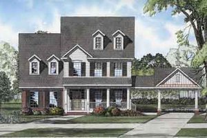 Colonial Exterior - Front Elevation Plan #17-2116