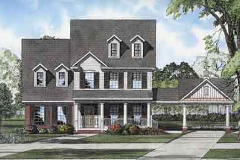 Architectural House Design - Colonial Exterior - Front Elevation Plan #17-2116