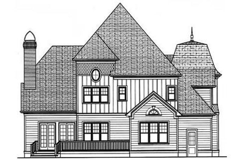 Dream House Plan - Exterior - Rear Elevation for Victorian House Plan #413-142 - 4 bed, 4 bath