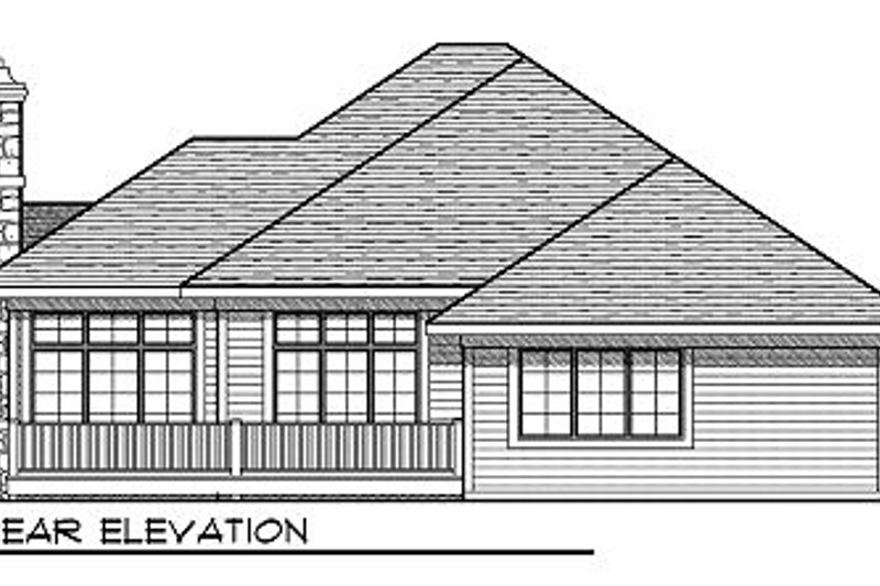 Architectural House Design - Exterior - Rear Elevation for European House Plan #70-859 - 2 bed, 2 bath