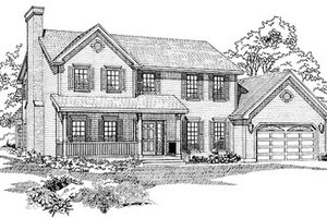 Country Exterior - Front Elevation Plan #47-295