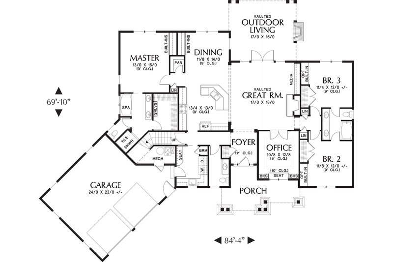 Craftsman Style House Plan 3 Beds 25 Baths 2233 Sqft Plan 48 639
