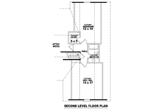 Floor Plan - Upper Floor for European House Plan #81-870 - 3 bed, 2 bath