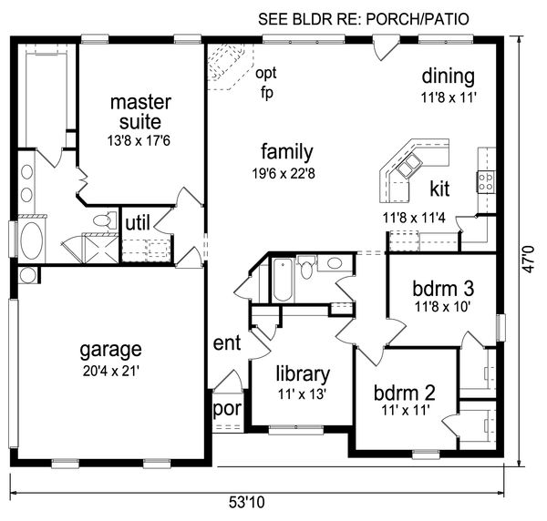 Traditional Floor Plan - Main Floor Plan #84-604
