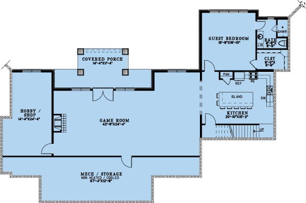 Farmhouse Floor Plan - Lower Floor Plan #923-382