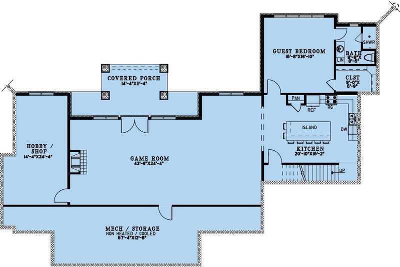 House Design - Floor Plan - Lower Floor for Farmhouse House Plan #923-382 - 3 bed, 2.5 bath