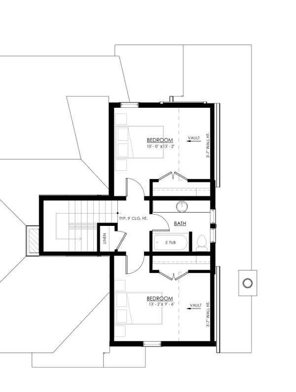 European Floor Plan - Upper Floor Plan #1114-66