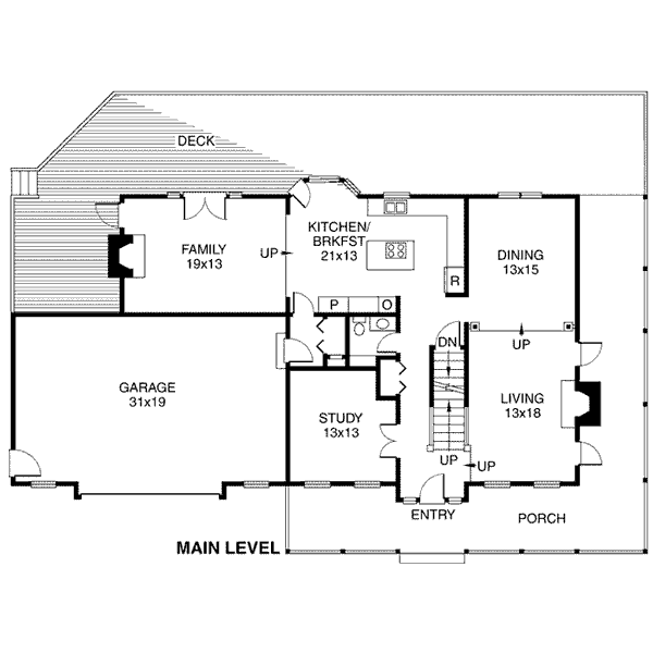 Country Floor Plan - Main Floor Plan #312-785