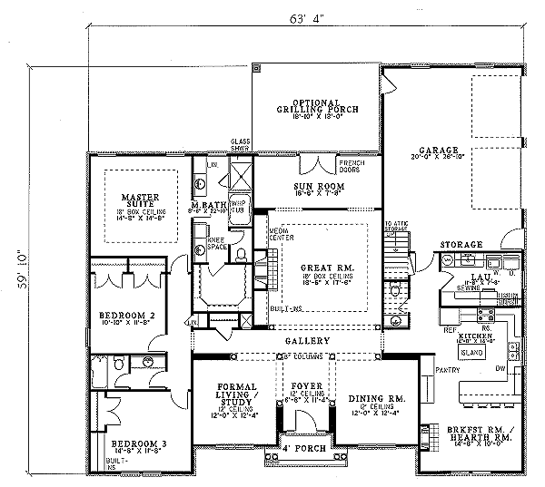 Dream House Plan - Traditional Floor Plan - Main Floor Plan #17-143