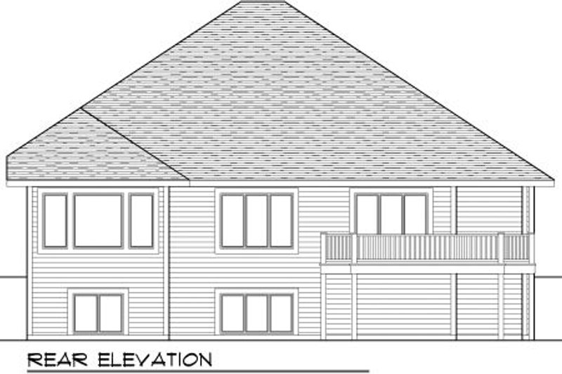 House Blueprint - Exterior - Rear Elevation for Craftsman House Plan #70-999 - 3 bed, 3 bath