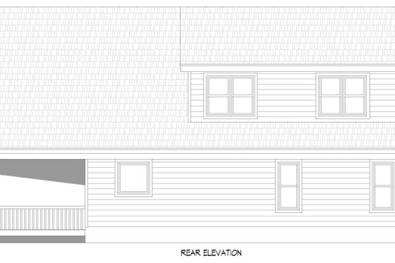 Exterior - Rear Elevation for Cabin House Plan #932-990 - 3 bed, 2.5 bath