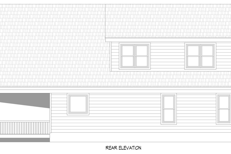 Architectural House Design - Exterior - Rear Elevation for Cabin House Plan #932-990 - 3 bed, 2.5 bath