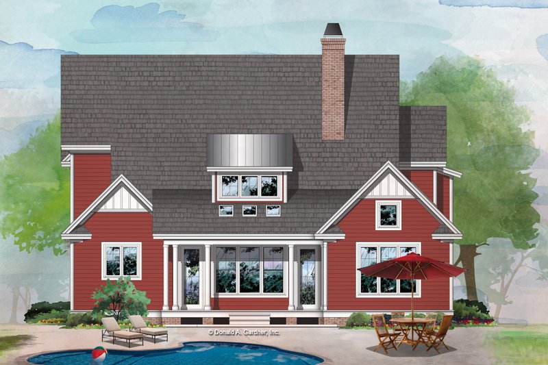 Dream House Plan - Exterior - Rear Elevation for Farmhouse House Plan #929-1115 - 3 bed, 2.5 bath
