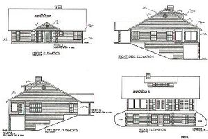 Exterior - Rear Elevation for Traditional House Plan #117-292 - 4 bed, 2.5 bath