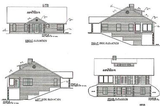 Exterior - Rear Elevation for Traditional House Plan #117-292 - 4 bed, 2.5 bath