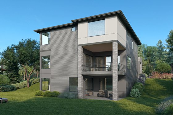 Exterior - Rear Elevation for Contemporary House Plan #1066-206 - 6 bed, 4.5 bath