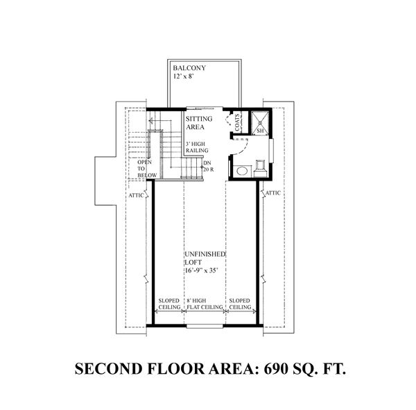 Home Plan - Bungalow Floor Plan - Upper Floor Plan #118-132