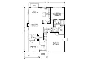 Floor Plan - Main Floor for Craftsman House Plan #53-487 - 4 bed, 3 bath