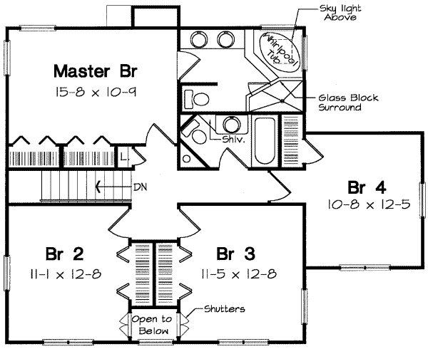 Country Floor Plan - Upper Floor Plan #312-470