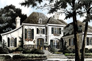 European Exterior - Front Elevation Plan #429-40