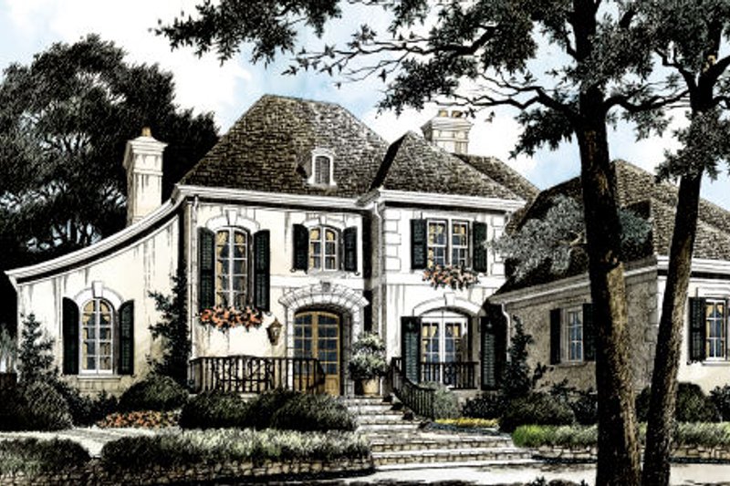 Dream House Plan - European Exterior - Front Elevation Plan #429-40