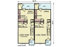 Floor Plan - Main Floor for Craftsman House Plan #54-628 - 4 bed, 2 bath