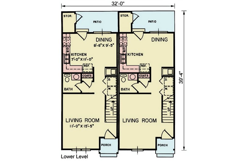 House Blueprint - Floor Plan - Main Floor for Craftsman House Plan #54-628 - 4 bed, 2 bath