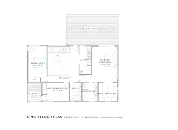 Modern Floor Plan - Upper Floor Plan #909-8