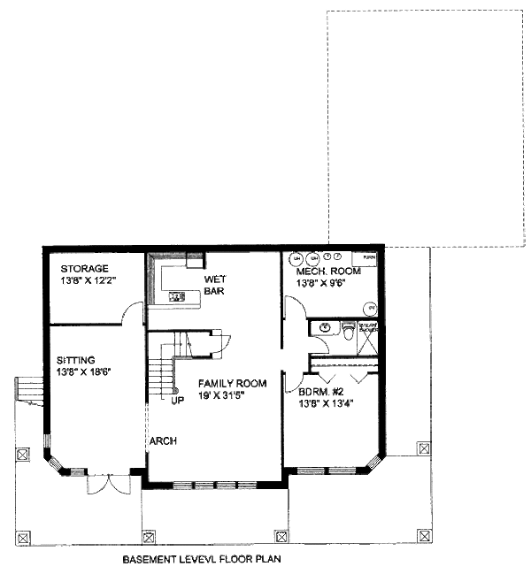 Bungalow Floor Plan - Lower Floor Plan #117-619