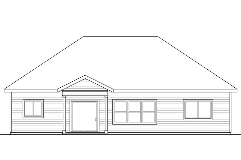House Blueprint - Exterior - Rear Elevation for Cottage House Plan #124-971 - 3 bed, 2 bath