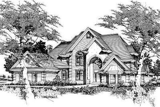 Exterior - Front Elevation for European House Plan #329-307 - 4 bed, 3.5 bath