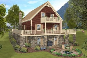 Exterior - Rear Elevation for Craftsman House Plan #56-724 - 4 bed, 3 bath