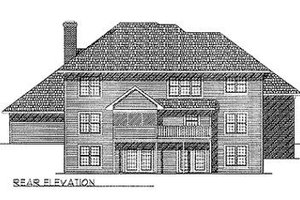 Exterior - Rear Elevation for European House Plan #70-497 - 4 bed, 2.5 bath