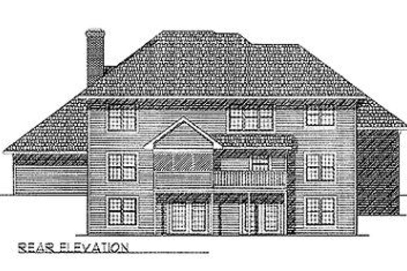 House Plan Design - Exterior - Rear Elevation for European House Plan #70-497 - 4 bed, 2.5 bath