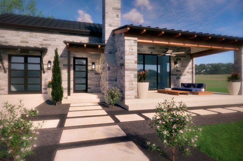 House Blueprint - Contemporary Exterior - Front Elevation Plan #935-22