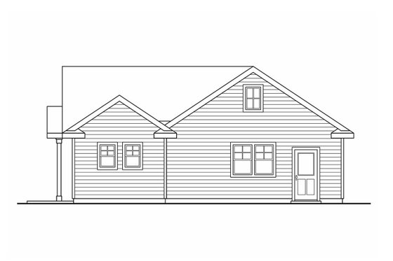 Exterior - Rear Elevation for Traditional House Plan #124-790 - 1 bed, 1 bath