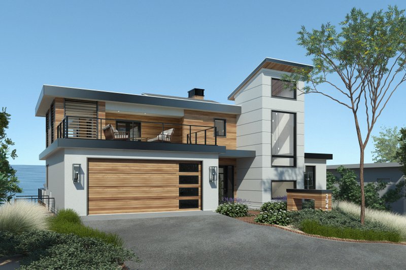 House Blueprint - Contemporary Exterior - Front Elevation Plan #928-352