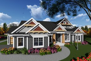 Ranch Exterior - Front Elevation Plan #70-1275