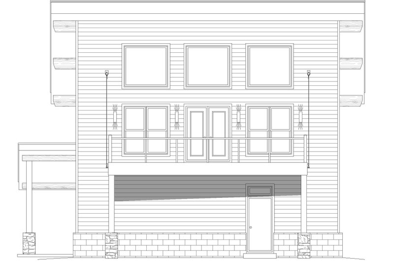 House Blueprint - Exterior - Front Elevation 3 for Contemporary House Plan #932-526 - 2 bed, 2.5 bath