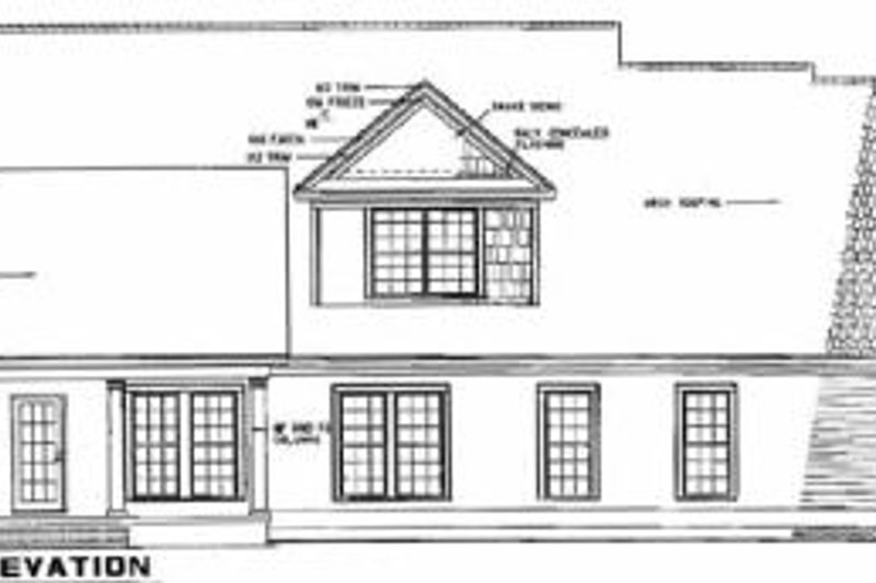 Home Plan - Exterior - Rear Elevation for Traditional House Plan #17-2059 - 5 bed, 4 bath