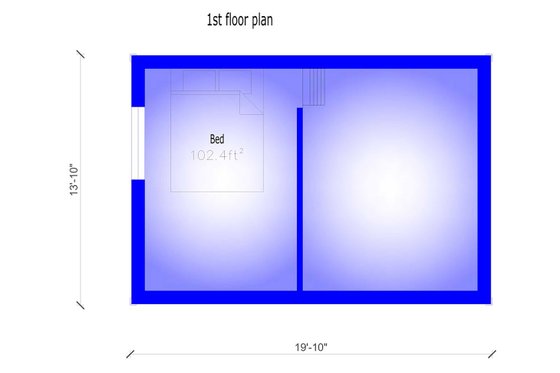 Floor Plan - Main Floor for Modern House Plan #549-31 - 1 bed, 1 bath
