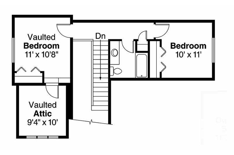 Architectural House Design - Floor Plan - Upper Floor for Craftsman House Plan #124-907 - 3 bed, 2.5 bath