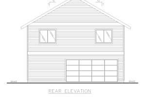 Exterior - Rear Elevation for Country House Plan #117-975 - 2 bed, 2 bath
