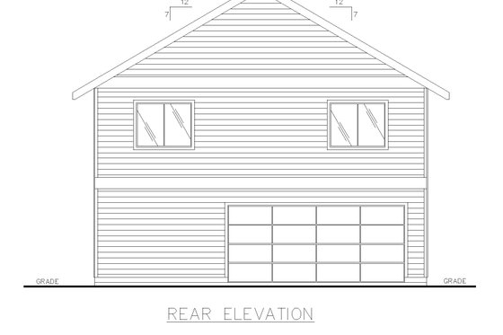 Exterior - Rear Elevation for Country House Plan #117-975 - 2 bed, 2 bath