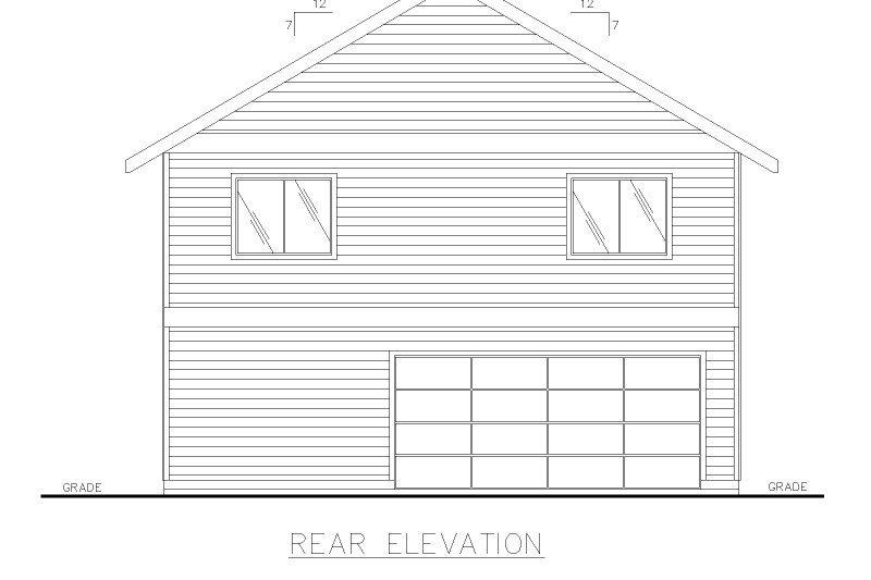 Home Plan - Exterior - Rear Elevation for Country House Plan #117-975 - 2 bed, 2 bath