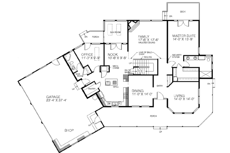 Dream House Plan - Floor Plan - Main Floor for Traditional House Plan #60-164 - 6 bed, 4 bath