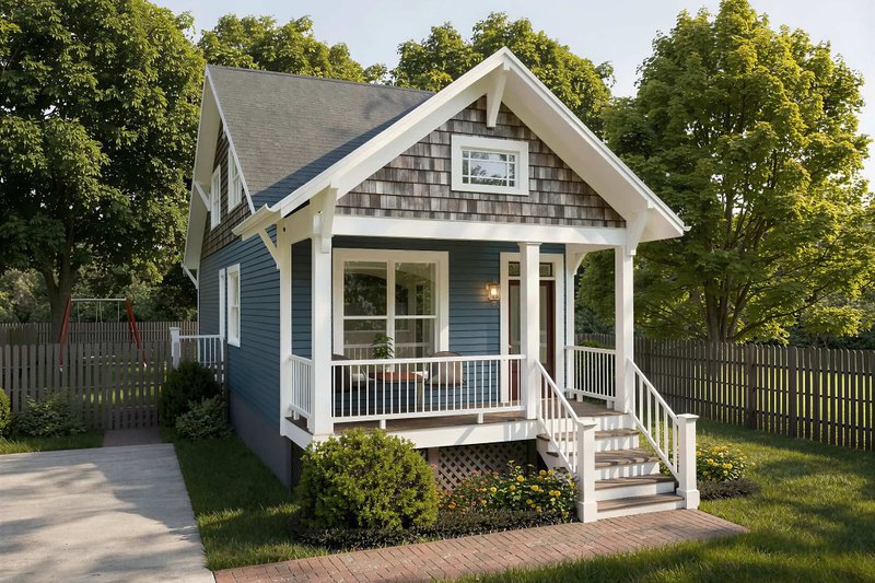 House Blueprint - Exterior - Front Elevation 2 for Bungalow House Plan #79-312 - 3 bed, 2 bath