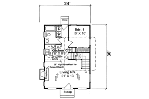 Floor Plan - Main Floor for Contemporary House Plan #312-239 - 2 bed, 2 bath