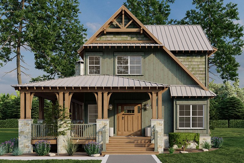 Dream House Plan - Craftsman Exterior - Front Elevation Plan #17-3336