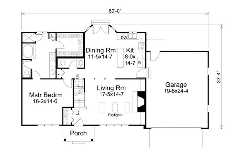 Dream House Plan - Floor Plan - Main Floor for Traditional House Plan #57-445 - 3 bed, 2.5 bath